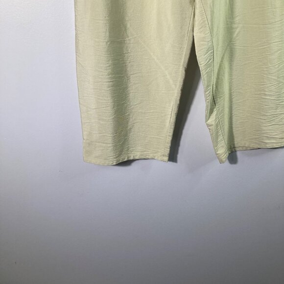 Womens Jackie Loves John Silk Wide Leg Crop Pants Light Green XL USA - Picture 5 of 9